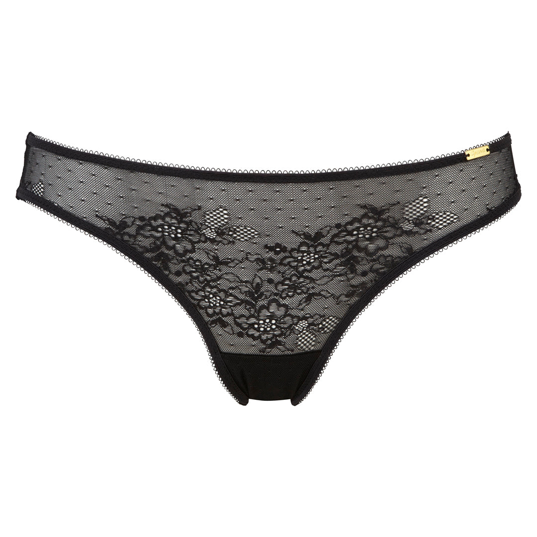 Gossard Glossies Lace Black Sheer Bikini Panty