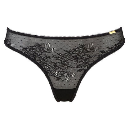 Gossard Glossies Lace Black Sheer Thong Panty