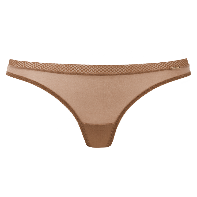 Gossard Glossies Sheer Thong Panty Bronze-2