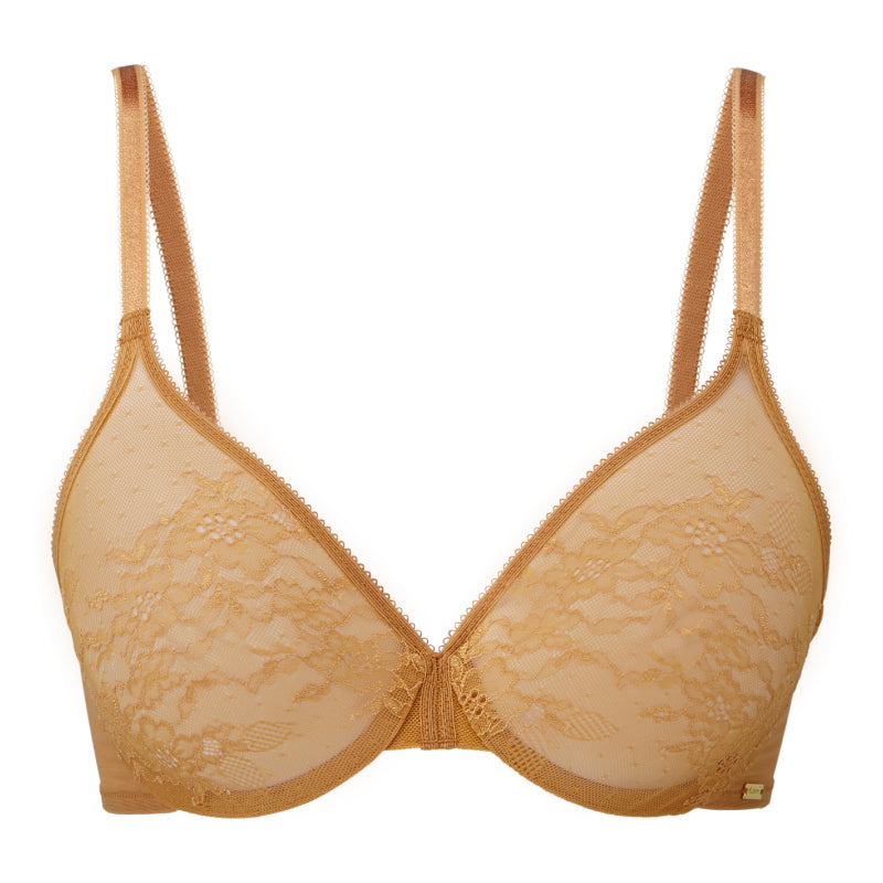 Gossard Glossies Lace Spiced Honey Sheer Molded Bra
