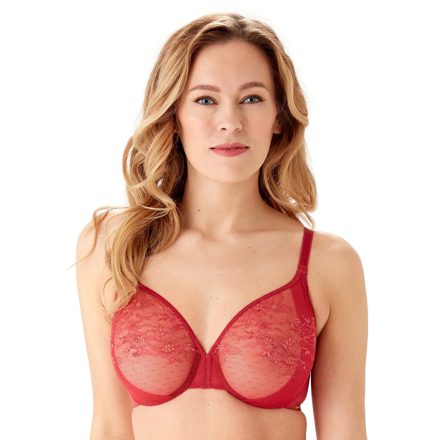 Gossard Glossies Lace Raspberry Blush Sheer Molded Bra