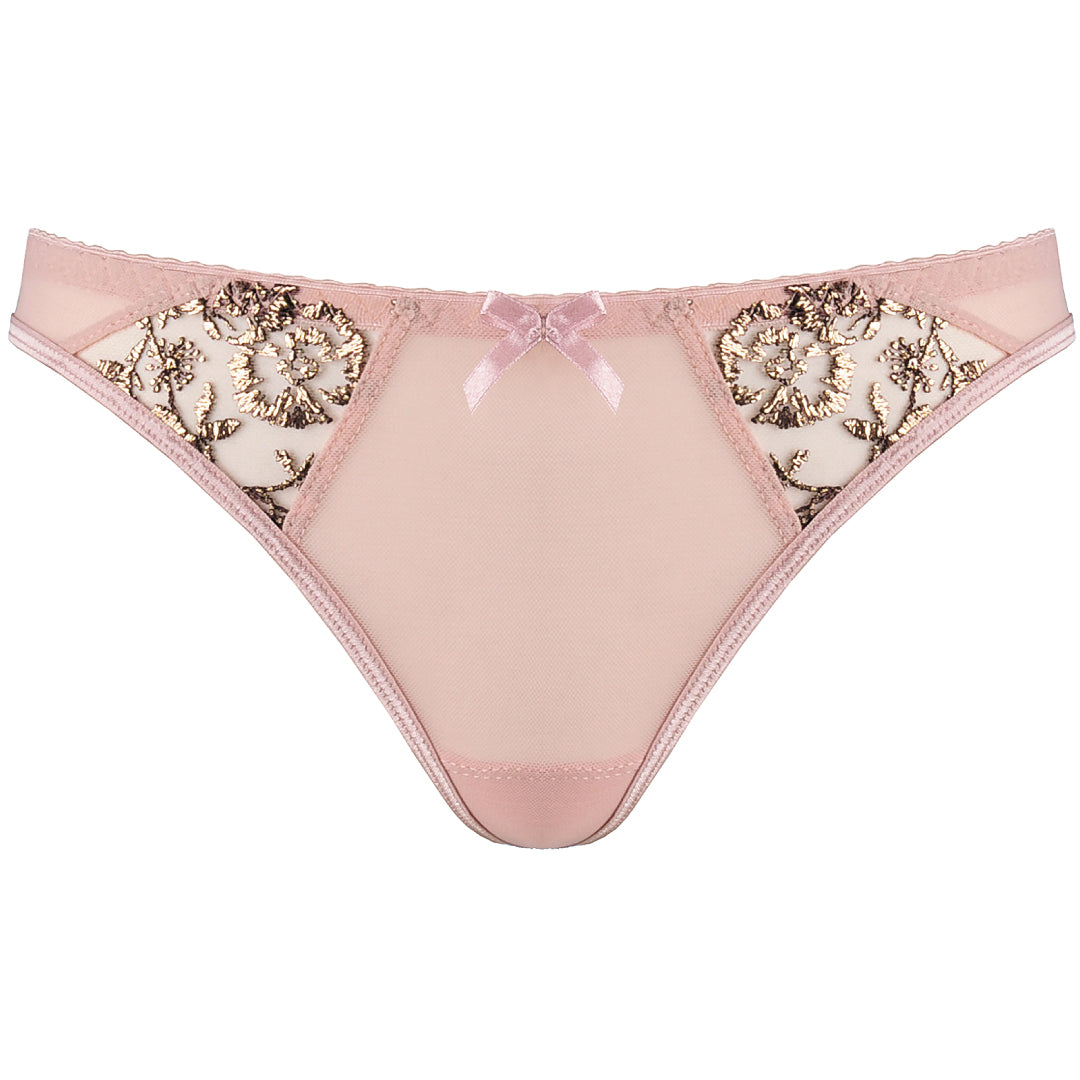 Axami Copper Rose Sheer Mesh Thong Panty