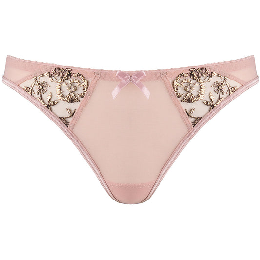 Axami Copper Rose Sheer Mesh Thong Panty