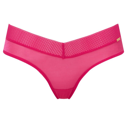 Gossard Glossies Magenta Sheer Mesh Cheeky Short Panty
