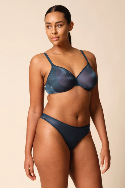 Gossard Glossies Shadow Blue Sheer Bra Ultimate Comfort