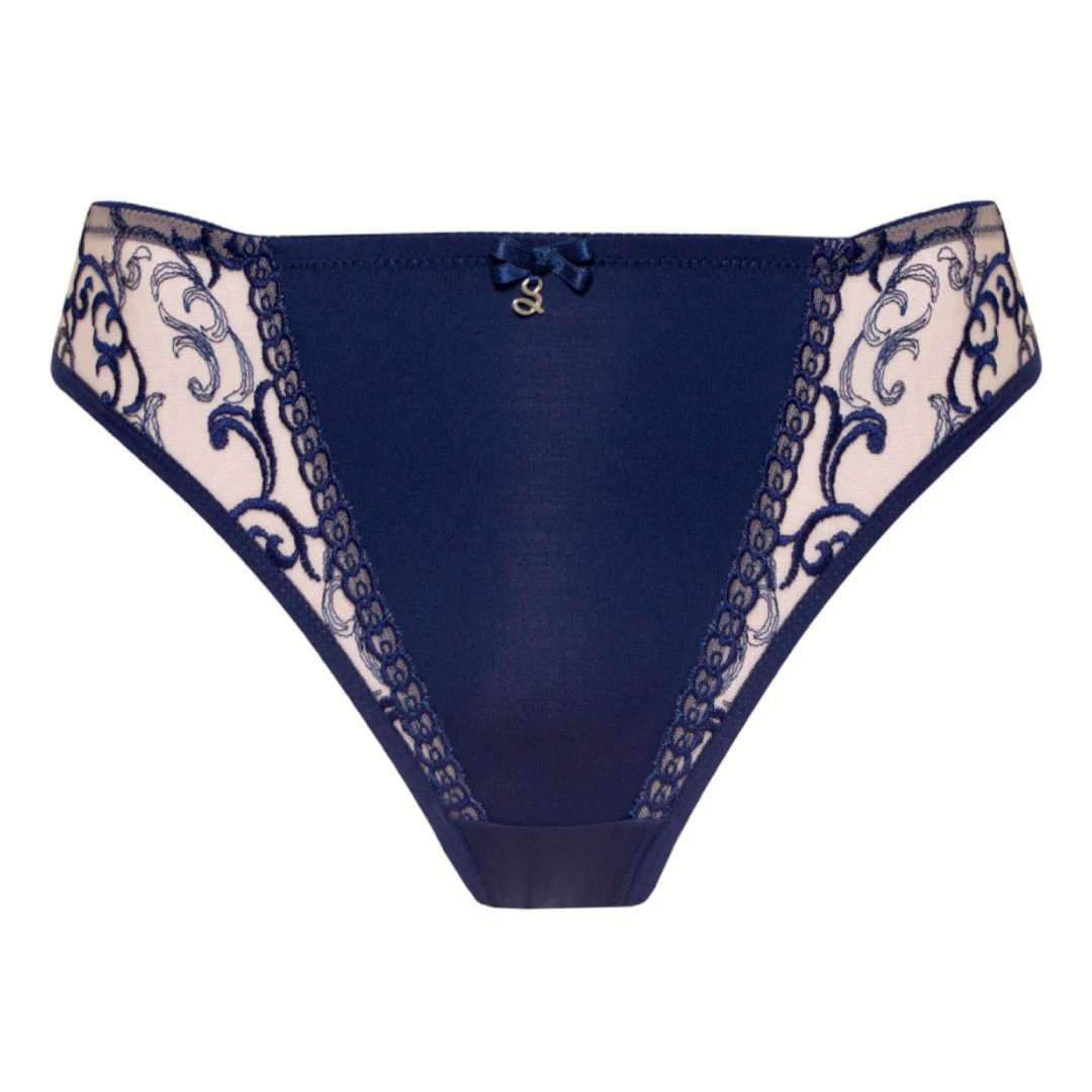 No VPL Sheer Mesh Tulle Embroidered Tanga Panty Hazel by Samanta Lingerie