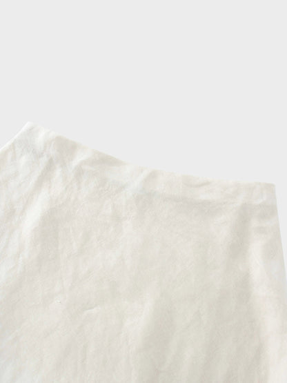 Linen Slip Skirt-Ecru by Hailey