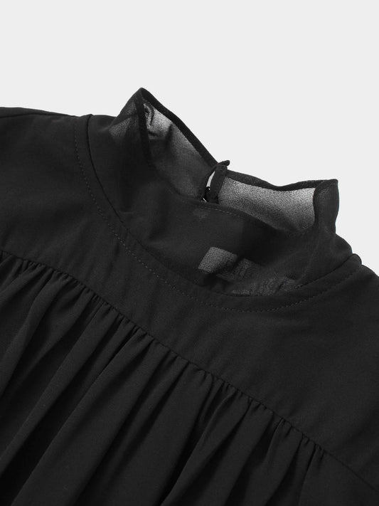 Asymmetrical Bottom Belted Dress-Black by Stella & Rose