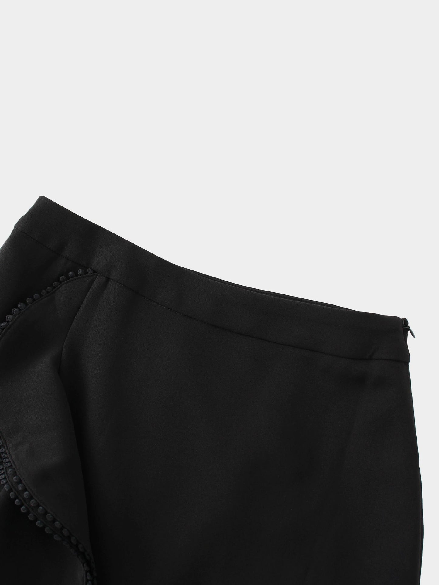 Side Ruffle Skirt-Black by MEENA