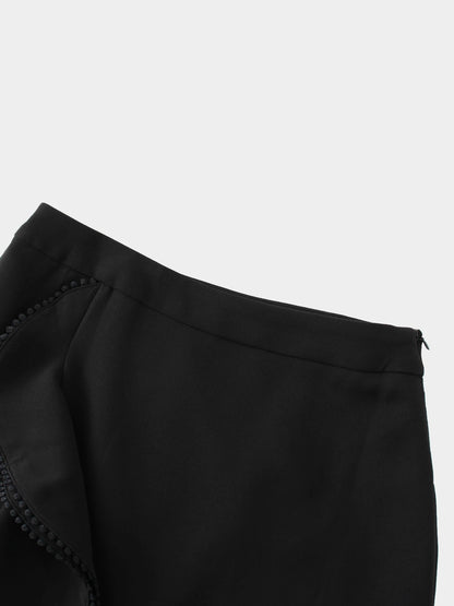 Side Ruffle Skirt-Black by MEENA