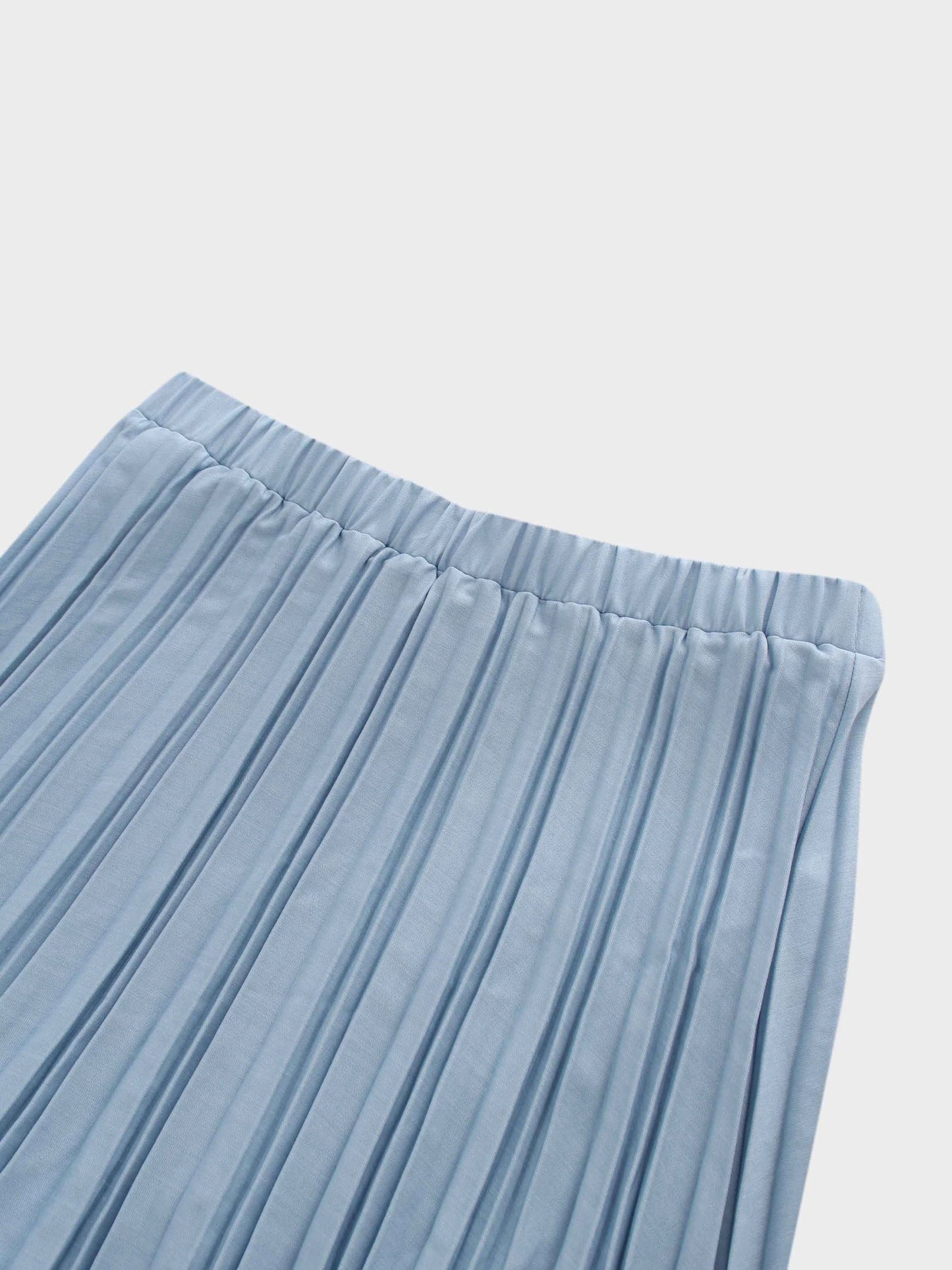 Thin Pleated Skirt-Light Blue by MELI