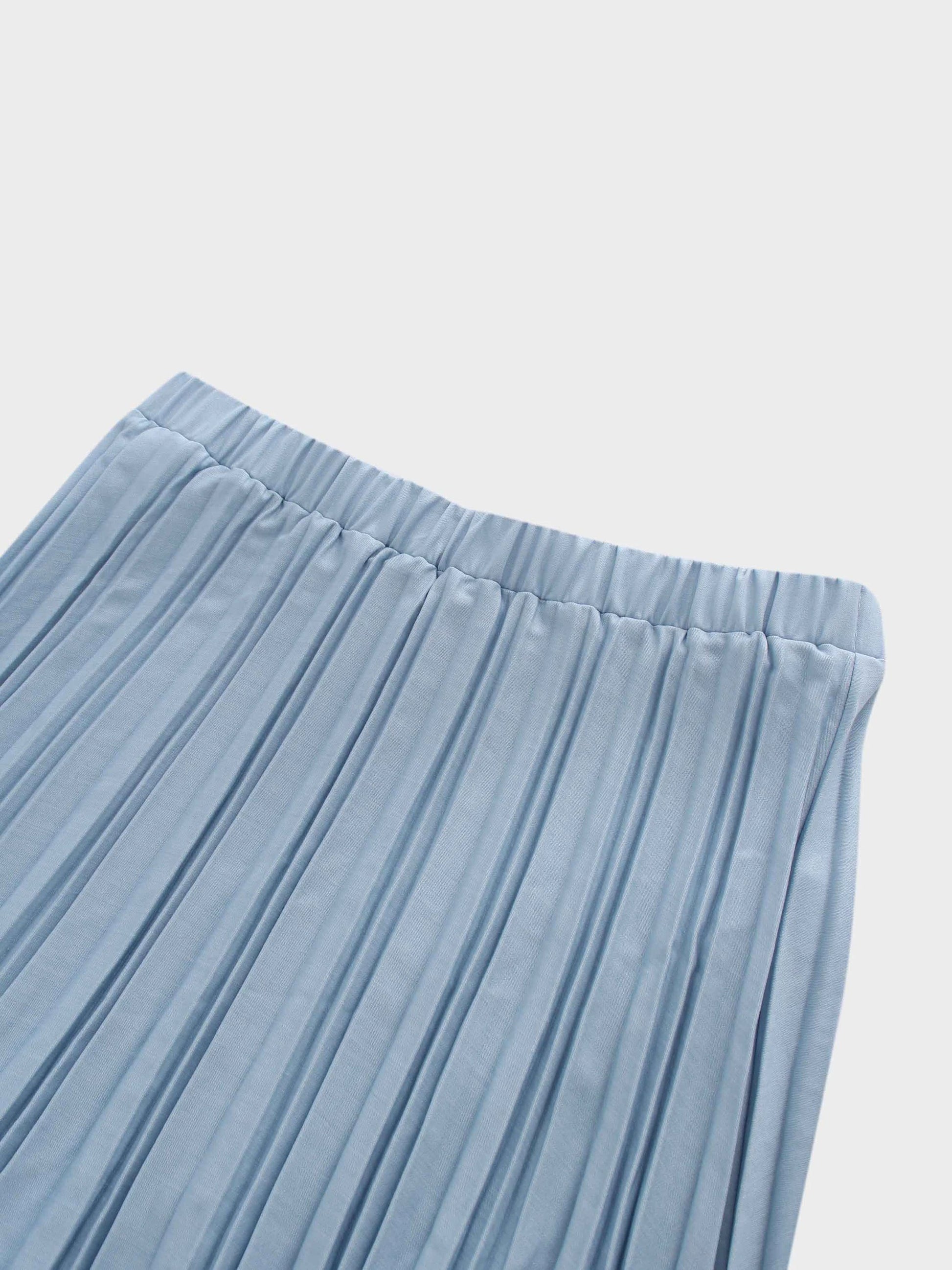 Thin Pleated Skirt-Light Blue by MELI
