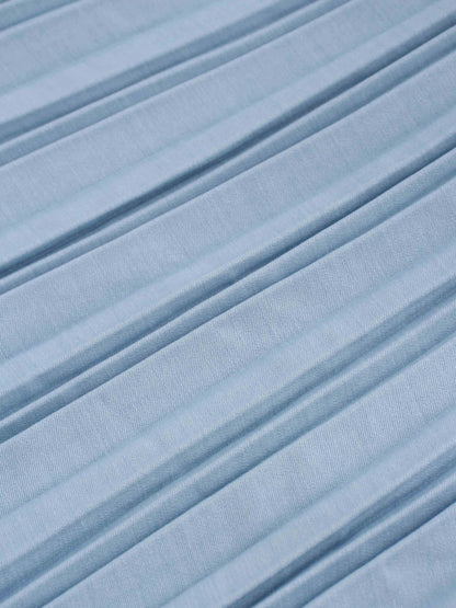 Thin Pleated Skirt-Light Blue by MELI