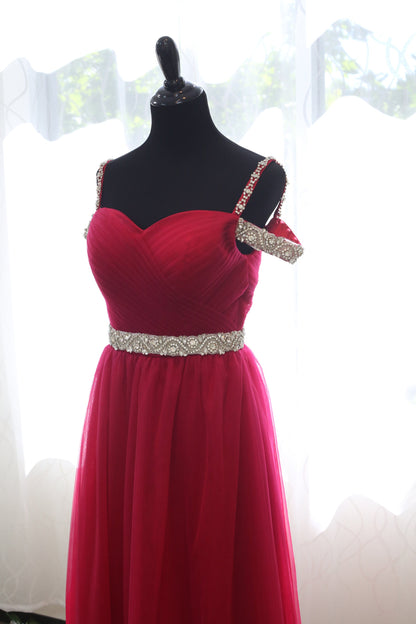 Rubelle Light Beaded Off-Shoulder A-Line Gown