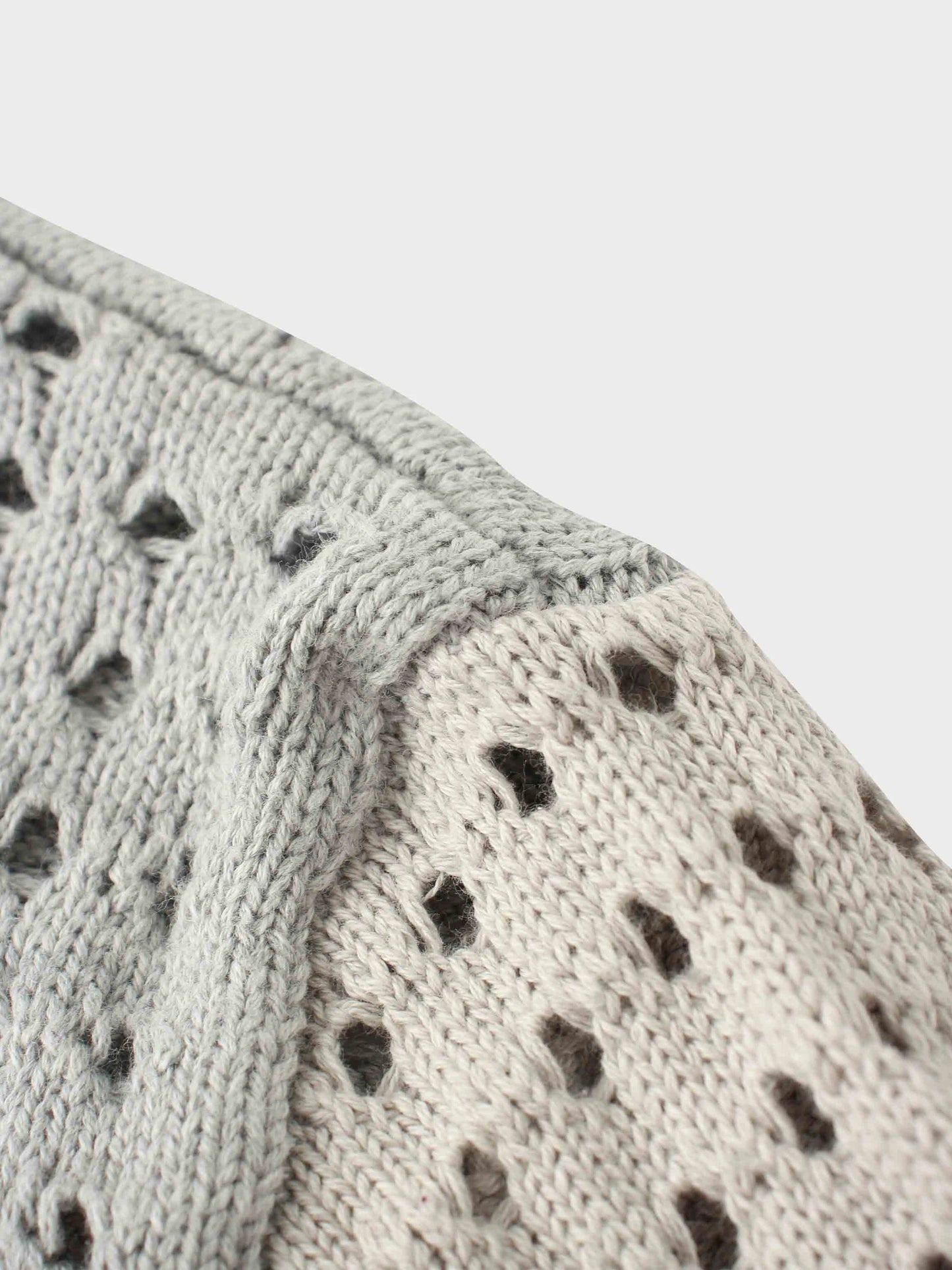 Striped Crochet Sweater-Grey by VAARA