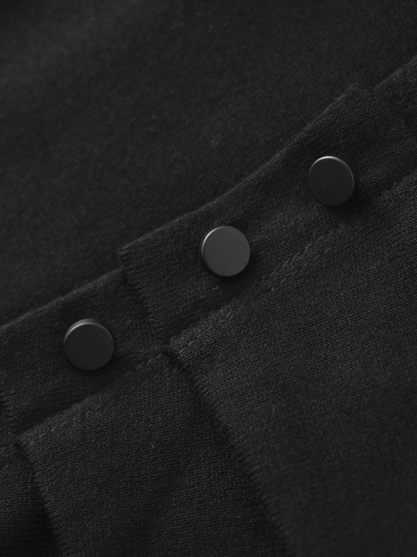 Side Shirred Button Down Knit-Black by TARI