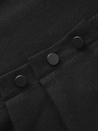 Side Shirred Button Down Knit-Black by TARI