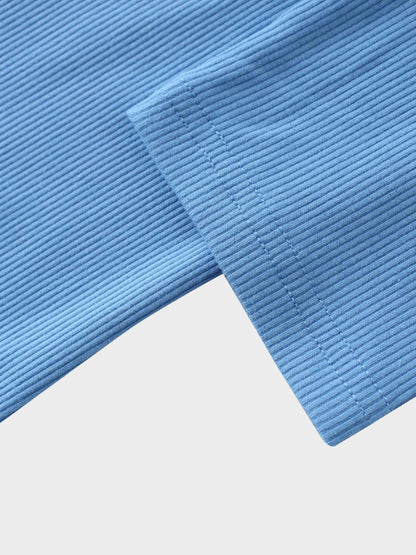 RIBBED HIGH V 3Q-PERIWINKLE BLUE by MELI