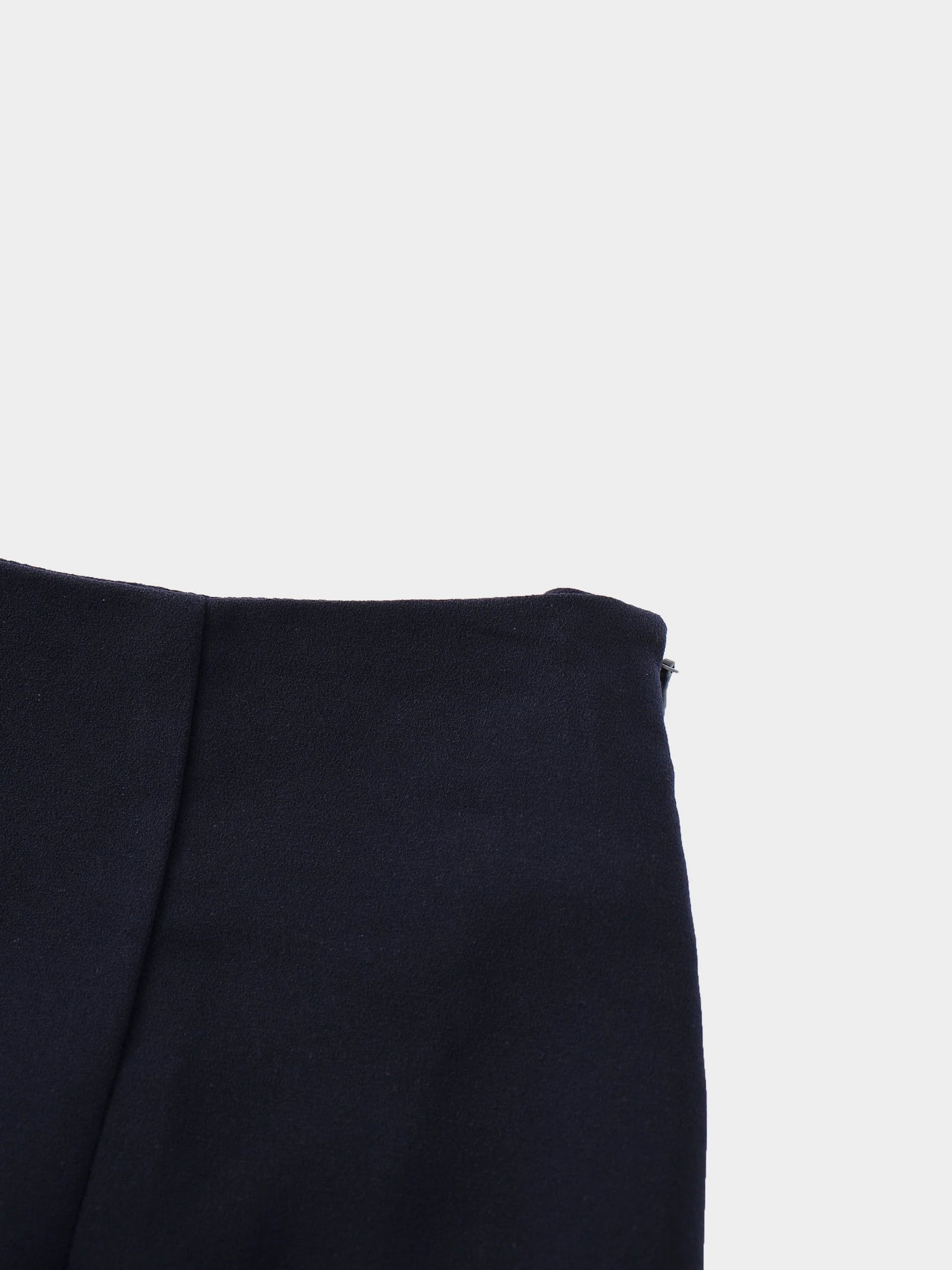 Faux Satin Bottom Flare Skirt-Navy by SOLEI