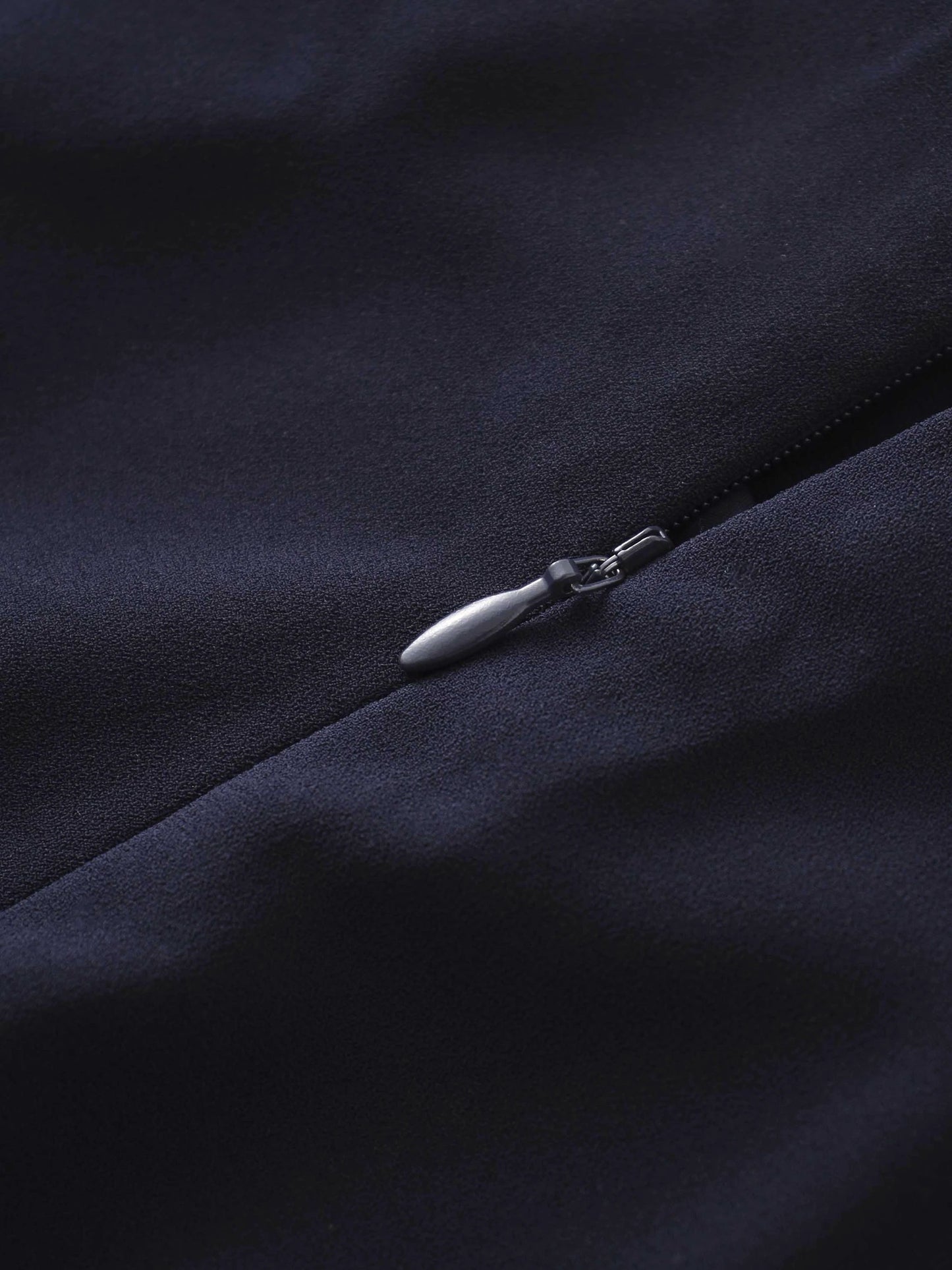 Faux Satin Bottom Flare Skirt-Navy by SOLEI
