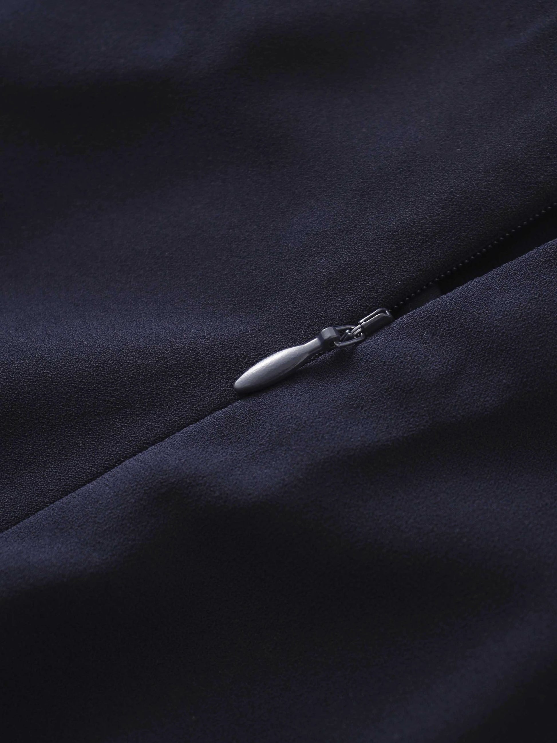 Faux Satin Bottom Flare Skirt-Navy by SOLEI