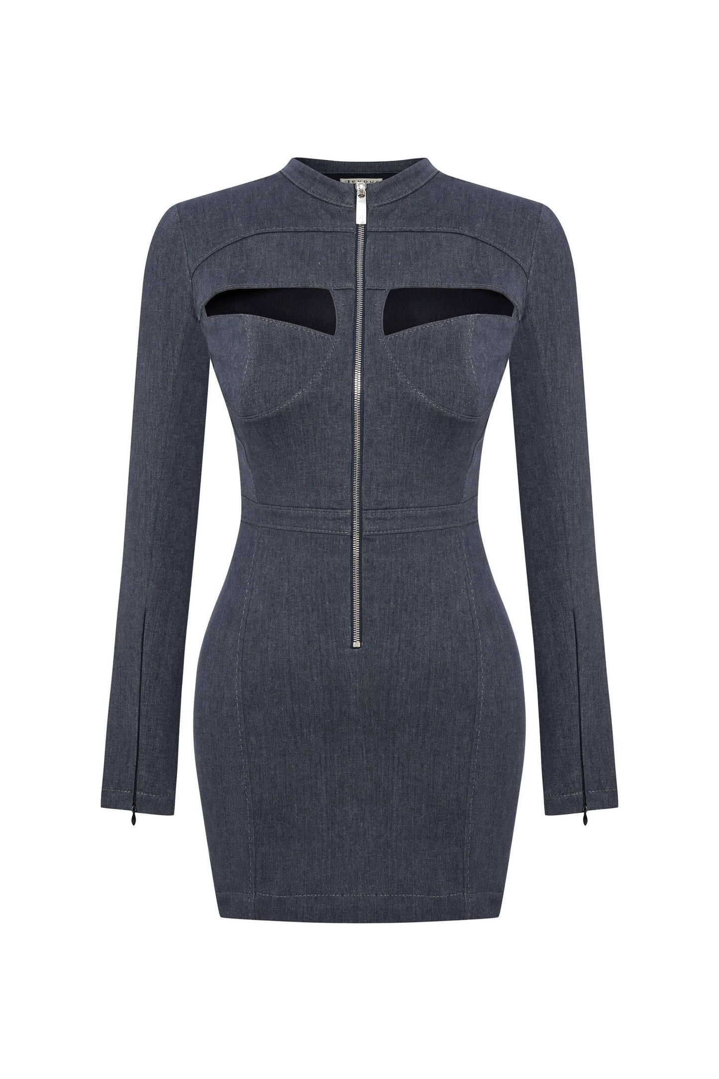 JENDUE Aurora Denim Dress - Chic Cut-Out Mini by Jendue