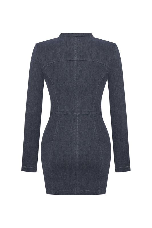 JENDUE Aurora Denim Dress - Chic Cut-Out Mini by Jendue