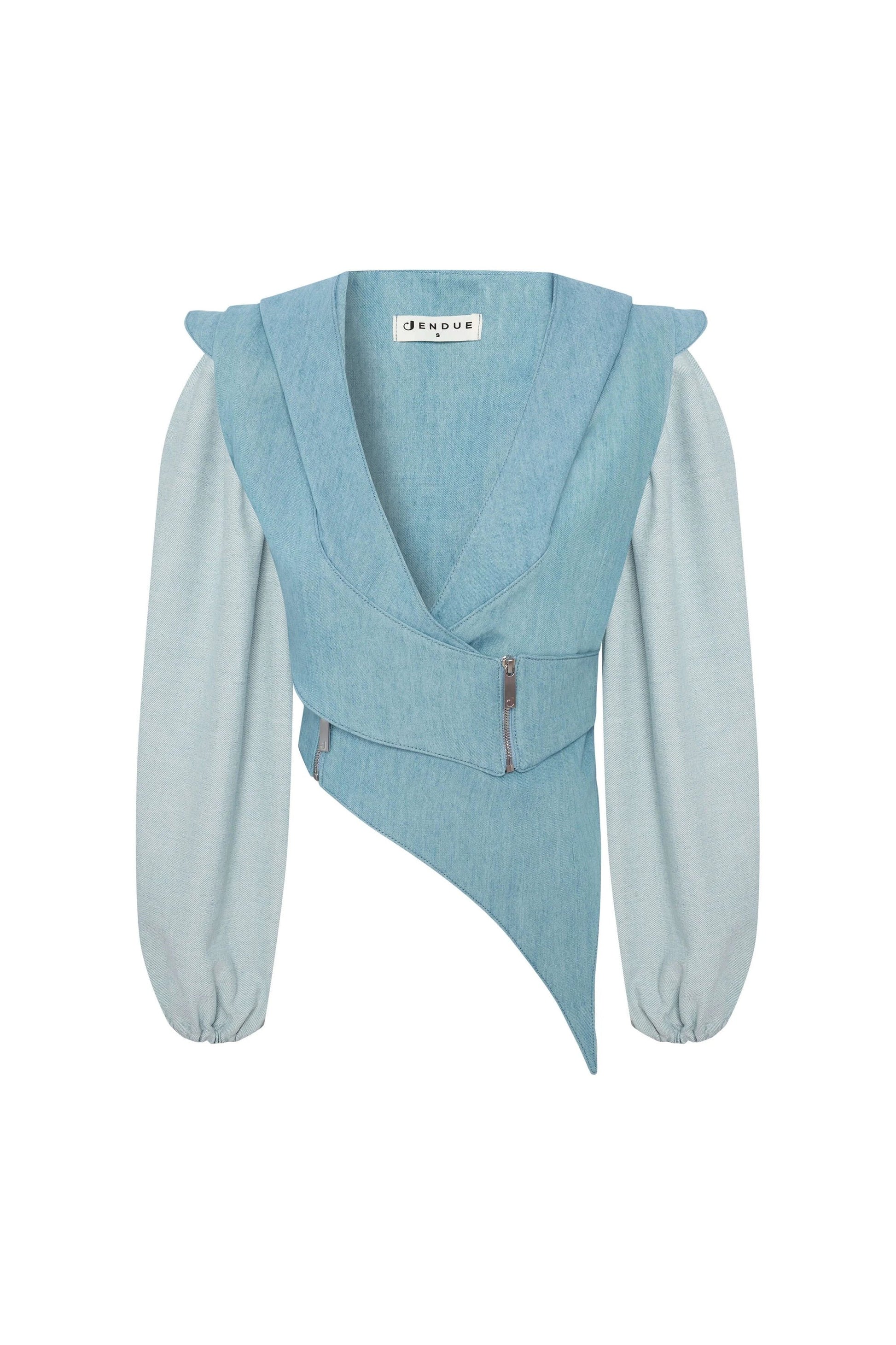 JENDUE Belinda Denim Vest & Jacket - Asymmetrical Style by Jendue