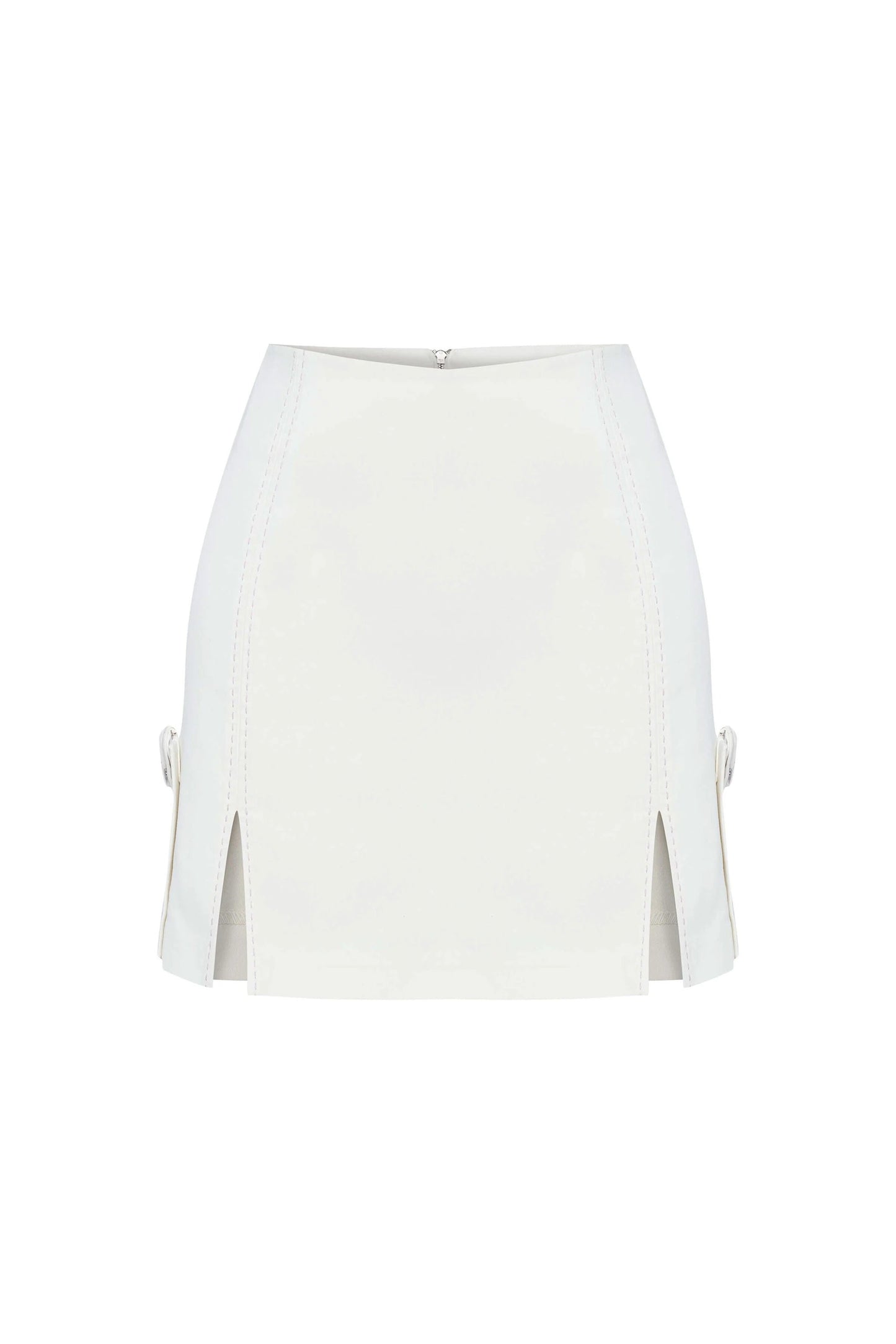 JENDUE Catalina Denim Mini Skirt - White | Shop Online by Jendue US