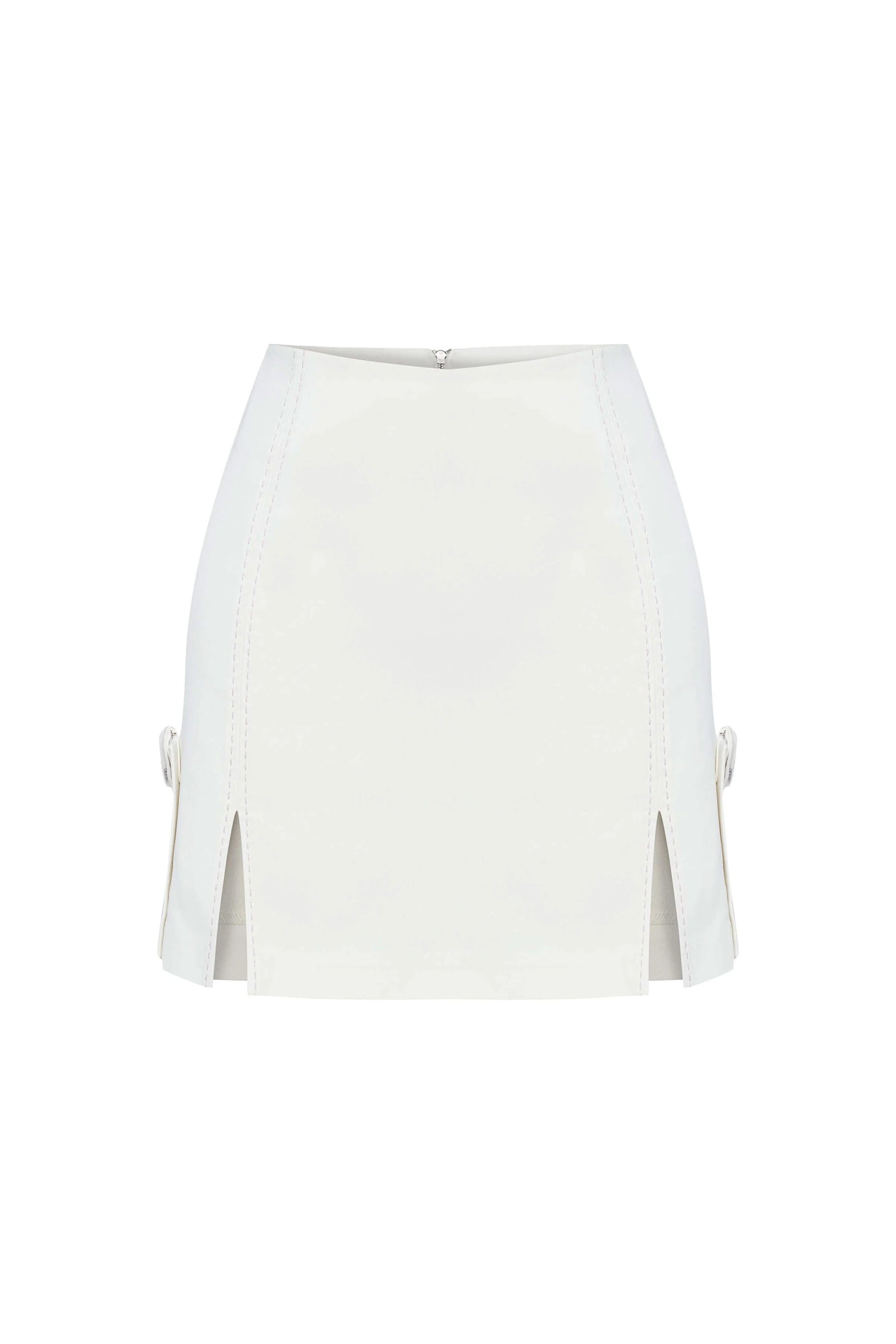 JENDUE Catalina Denim Mini Skirt - White | Shop Online by Jendue US