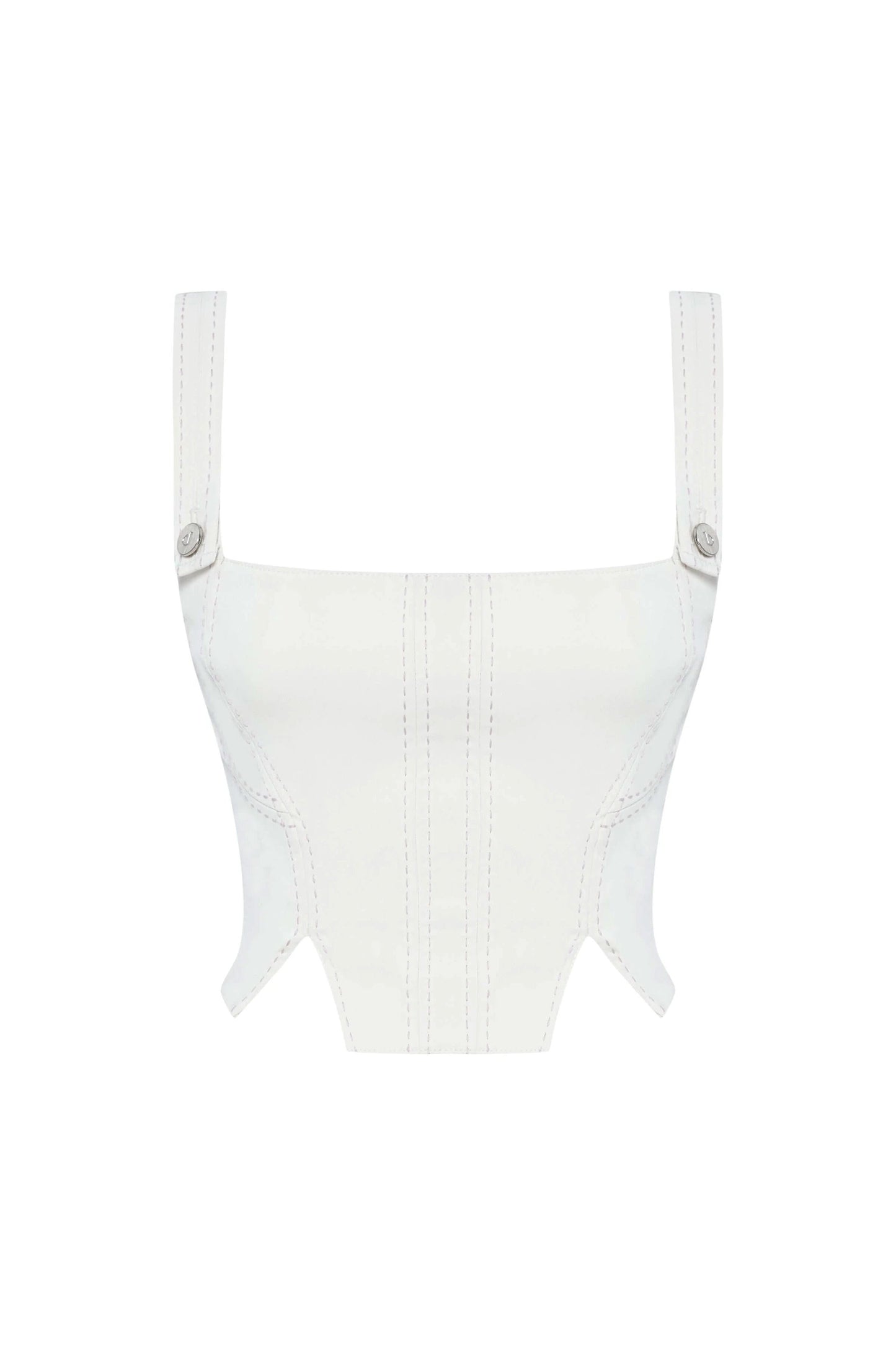 JENDUE Catalina White Denim Crop Top - Stylish & Versatile by Jendue US