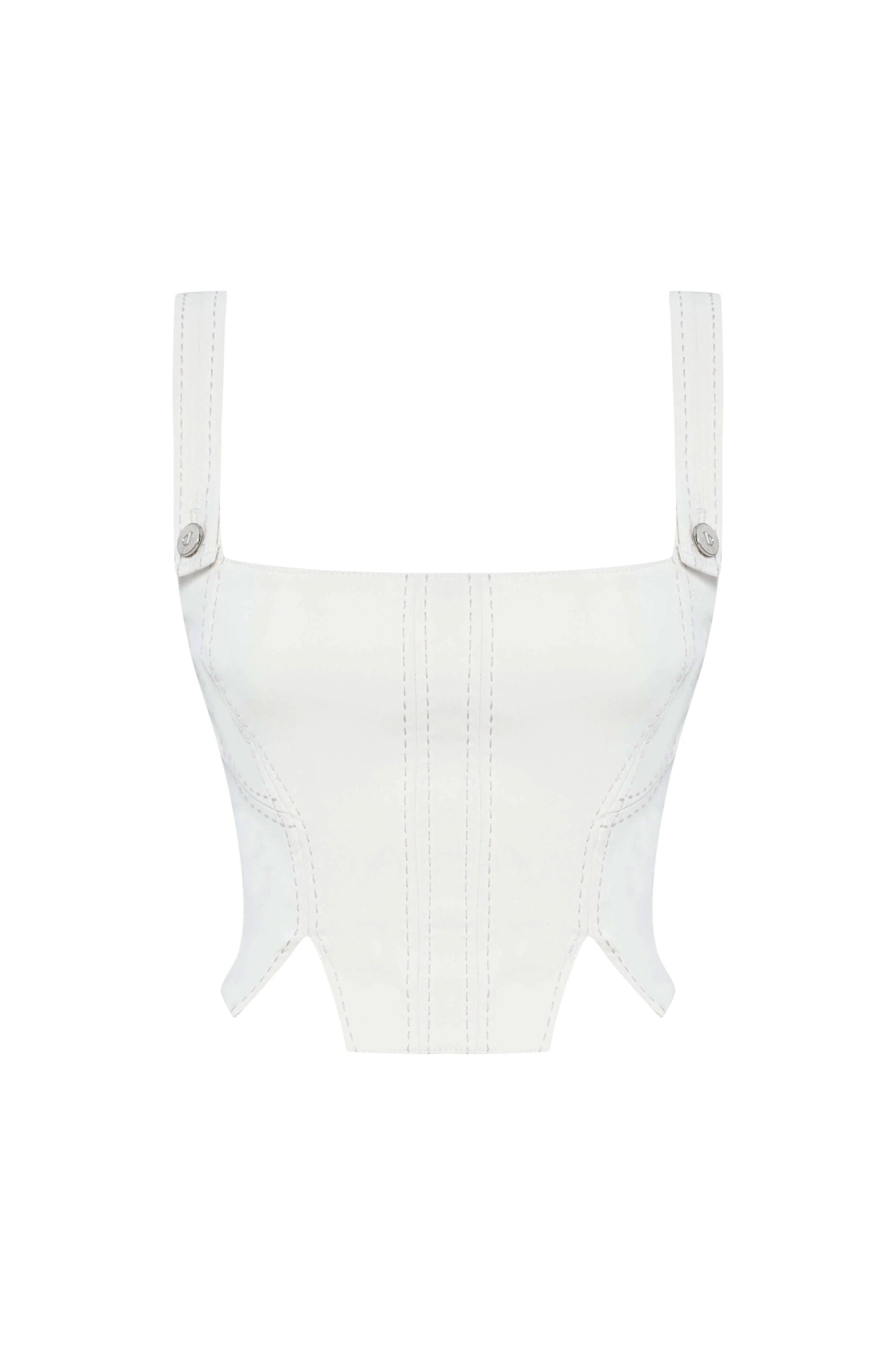JENDUE Catalina White Denim Crop Top - Stylish & Versatile by Jendue US