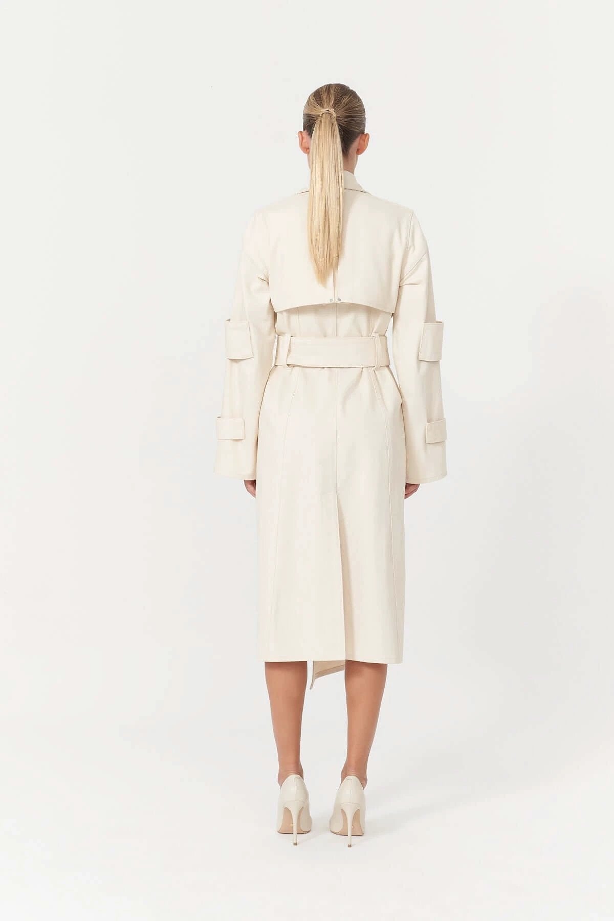 JENDUE Chaby Denim Jacket Trench Coat - Women's Long Coat by Jendue