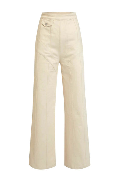 JENDUE Chaby Denim Jean - Ecru Wide Leg by Jendue