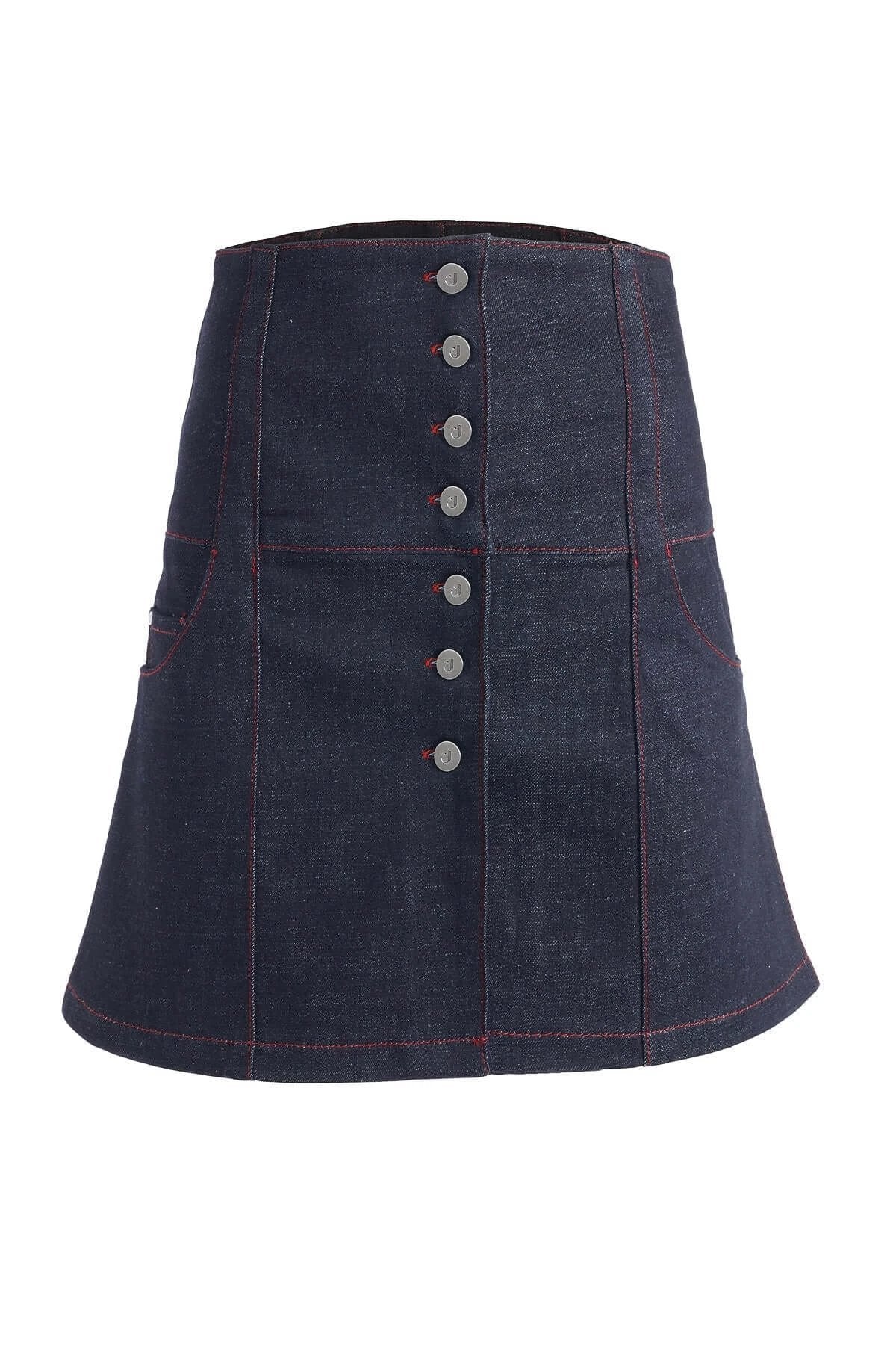 JENDUE Chaby Denim Mini Skirt | High-Waist A-Line by Jendue