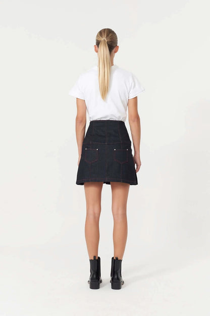 JENDUE Chaby Denim Mini Skirt | High-Waist A-Line by Jendue