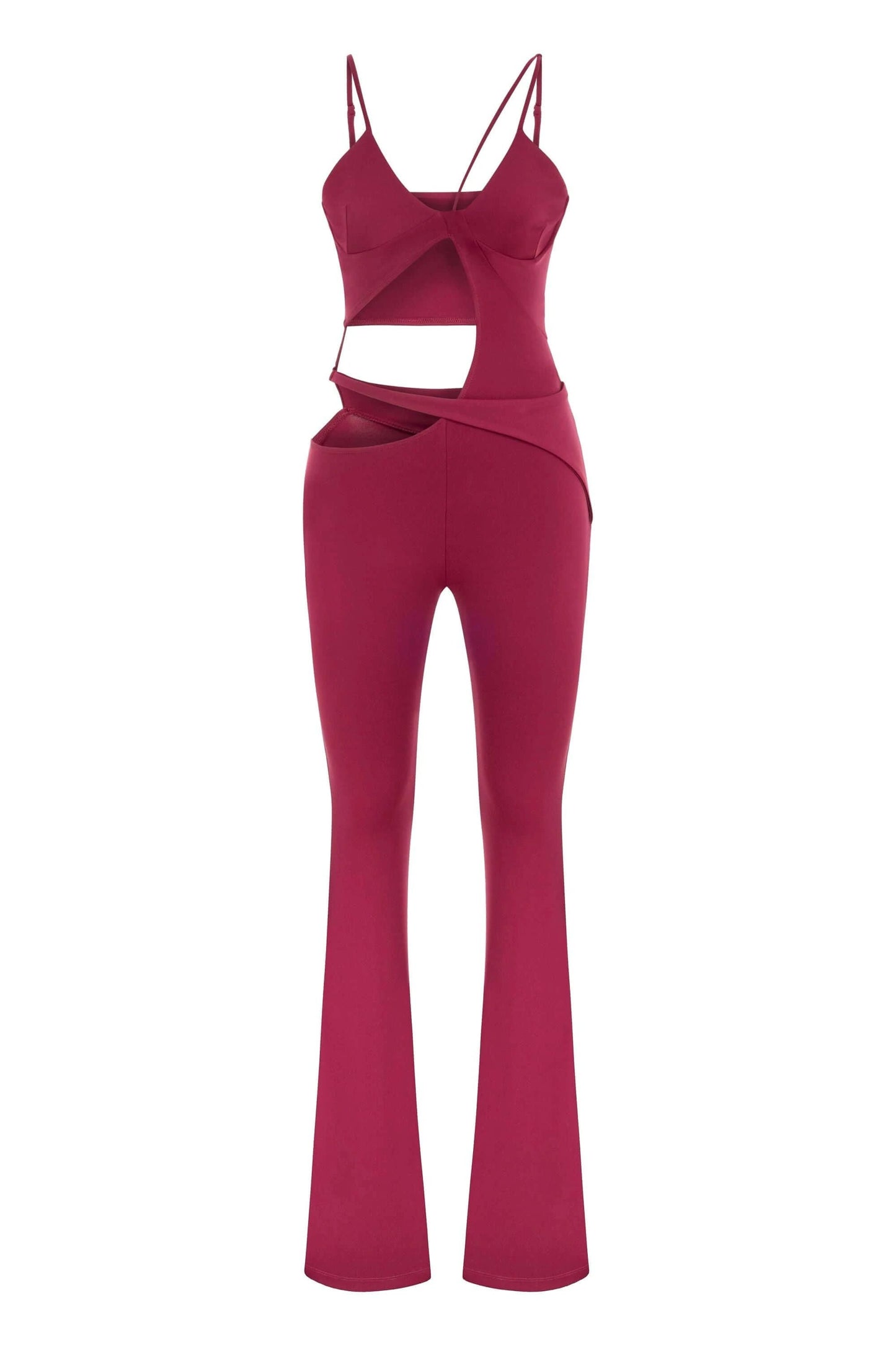JENDUE Cielo Cut Out Denim Jumpsuit - Strappy Flare by Jendue