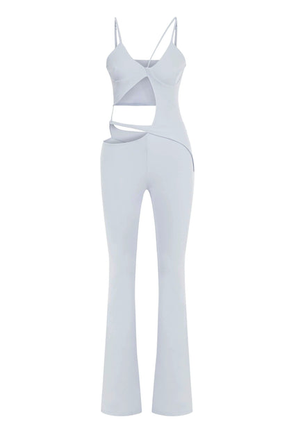JENDUE Cielo Cut Out Denim Jumpsuit - Strappy Flare by Jendue