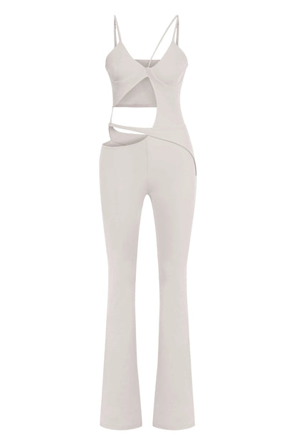 JENDUE Cielo Cut Out Denim Jumpsuit - Strappy Flare by Jendue