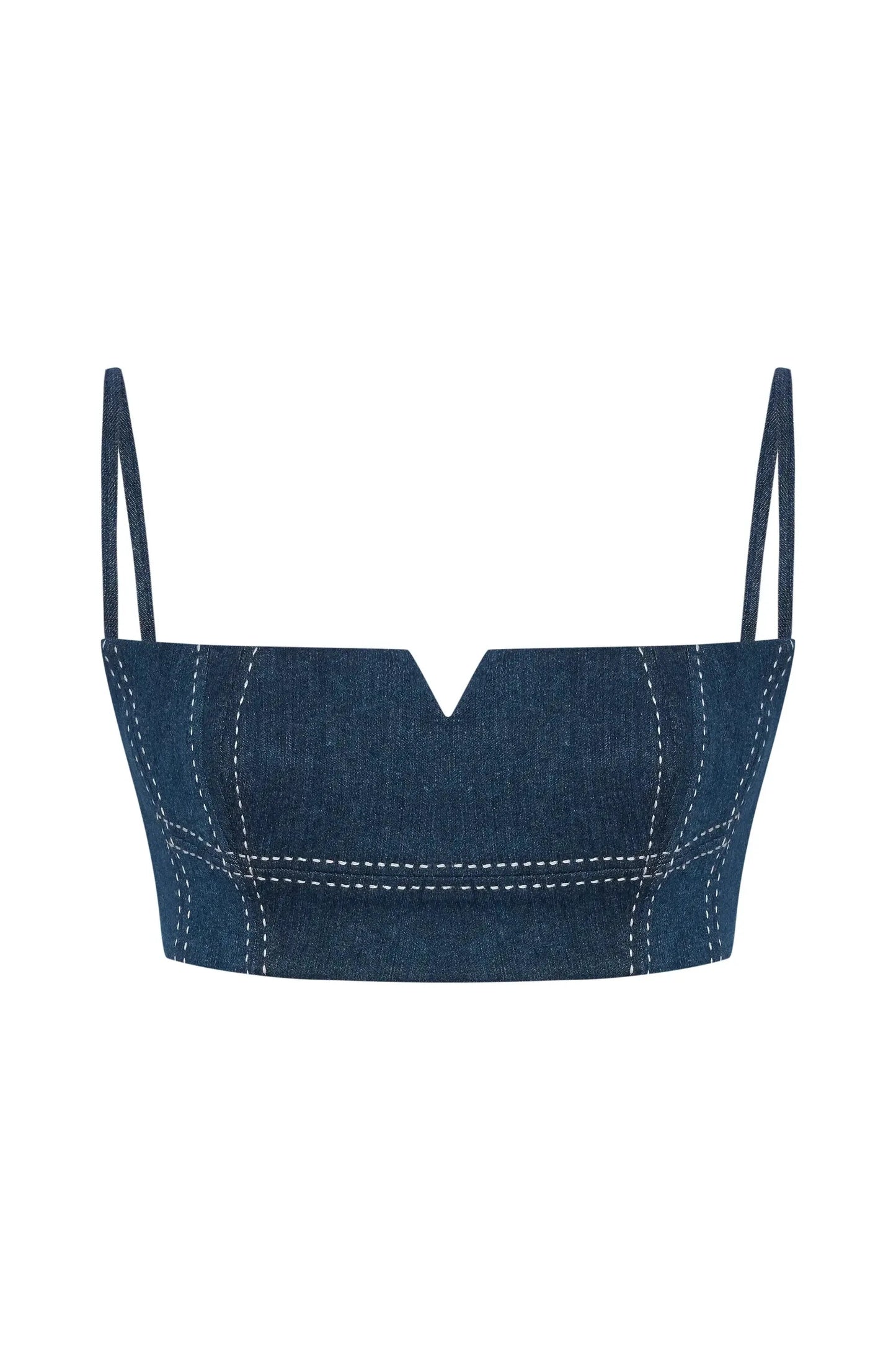 JENDUE Clementine Denim Crop Top - Women's Jean Bralette by Jendue US