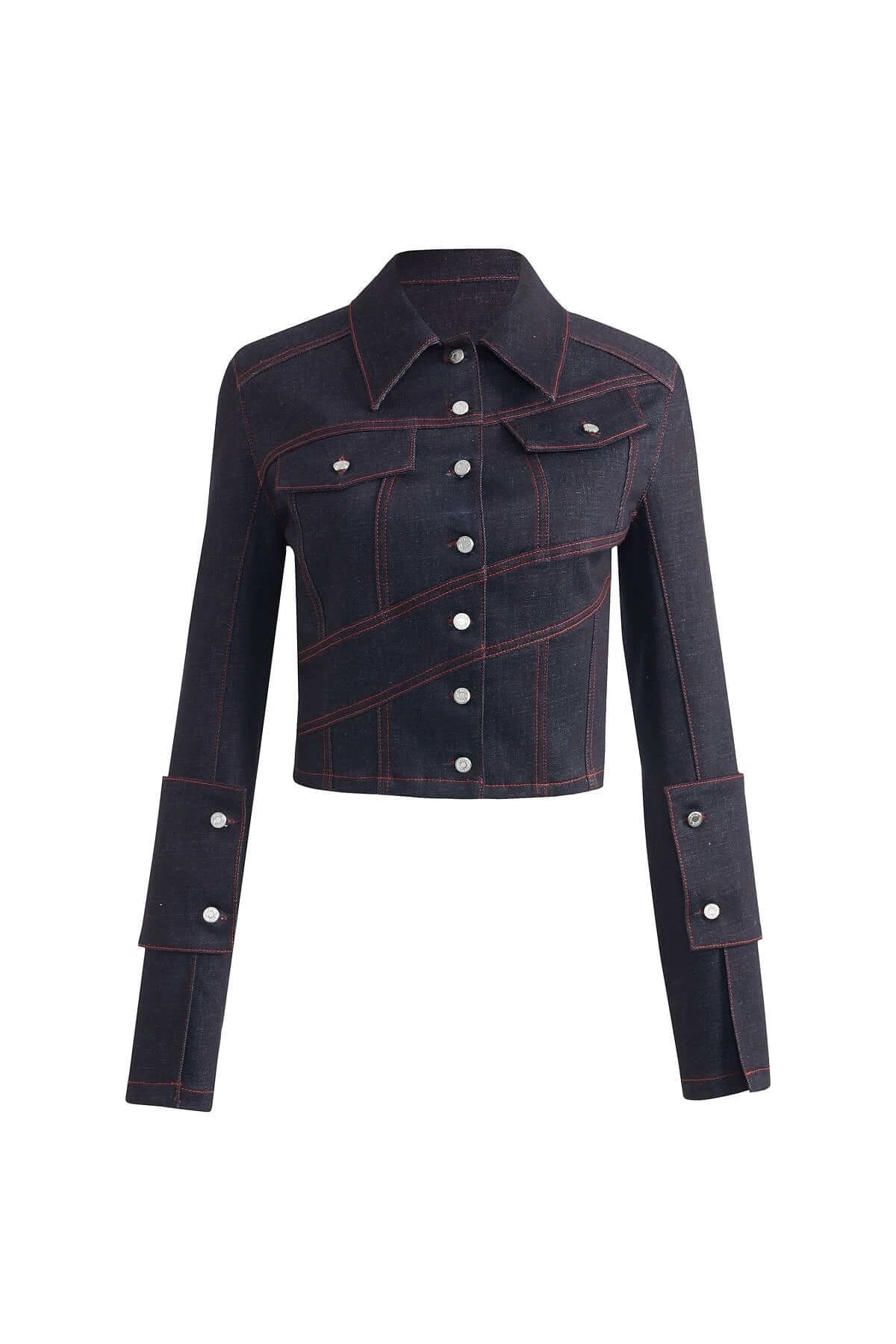 JENDUE Davidson Chic Denim Jacket - Cropped, Unique Sleeves by Jendue