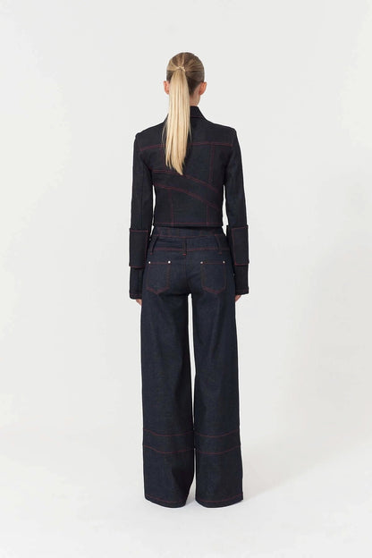 JENDUE Davidson Chic Denim Jacket - Cropped, Unique Sleeves by Jendue