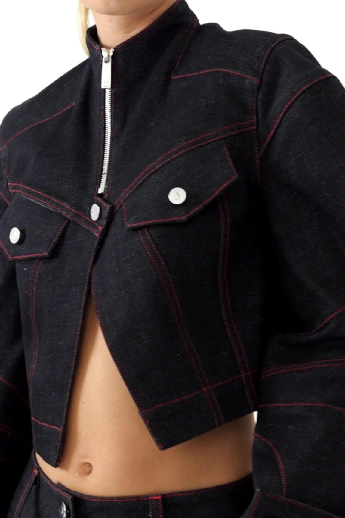 JENDUE Davidson Cropped Denim Jacket - Women's Chic Style by Jendue