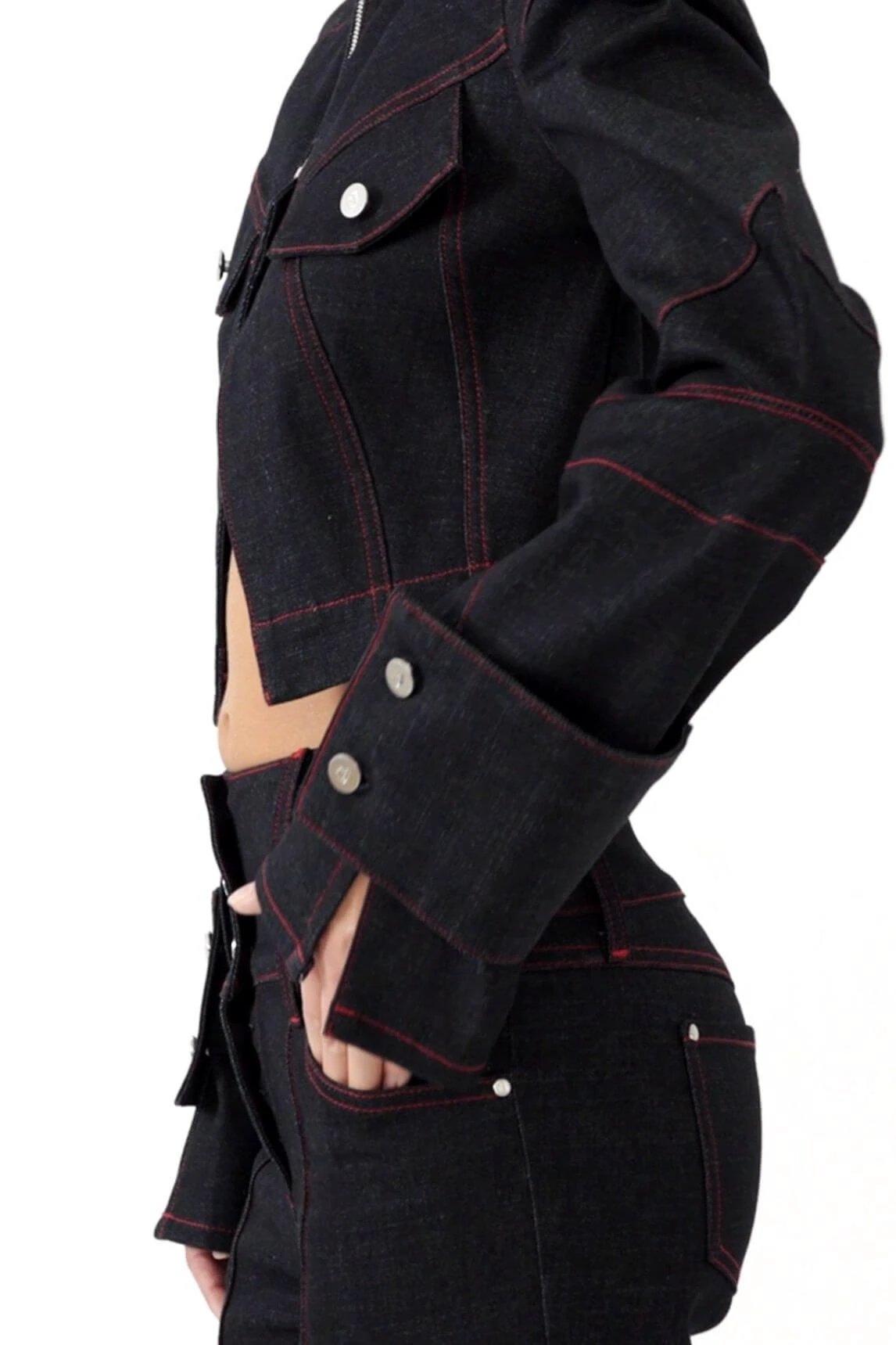 JENDUE Davidson Cropped Denim Jacket - Women's Chic Style by Jendue