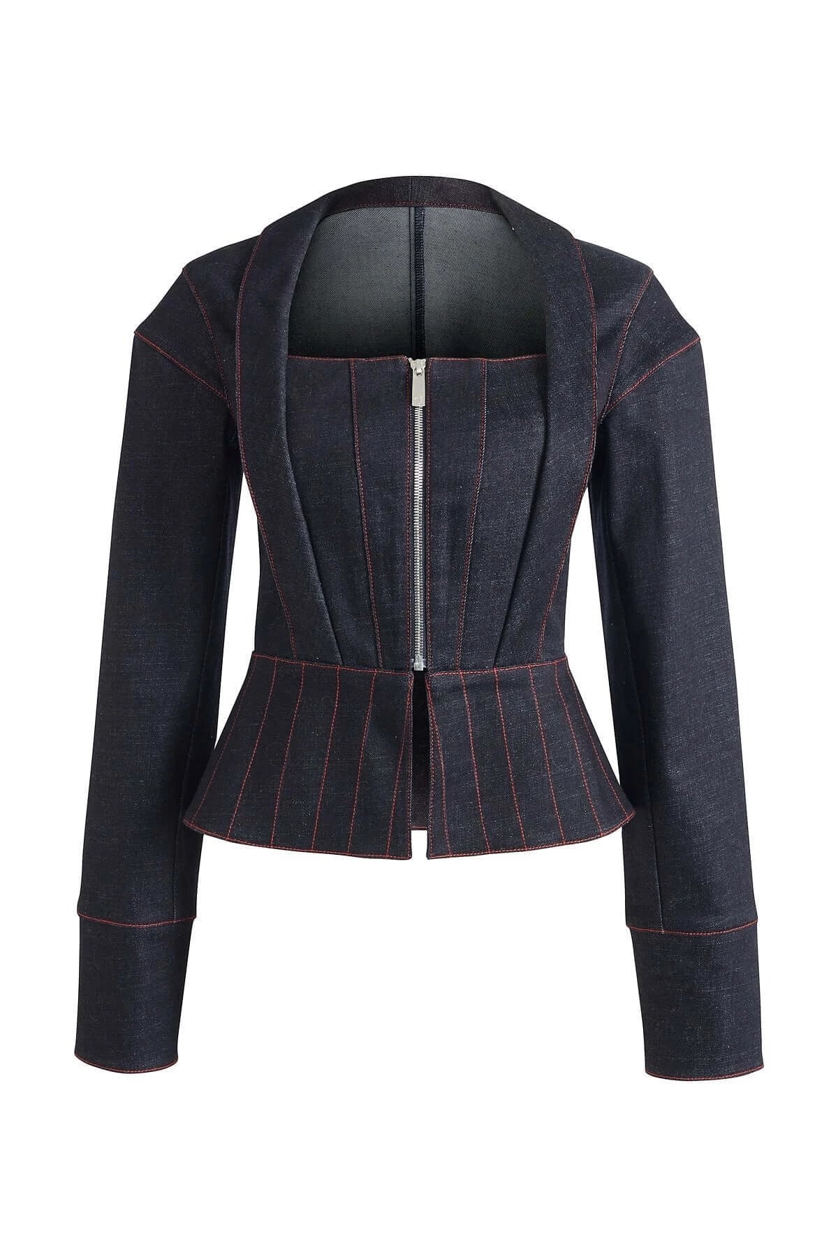 JENDUE Davidson Denim Corset Jacket - Women's Unique Style by Jendue