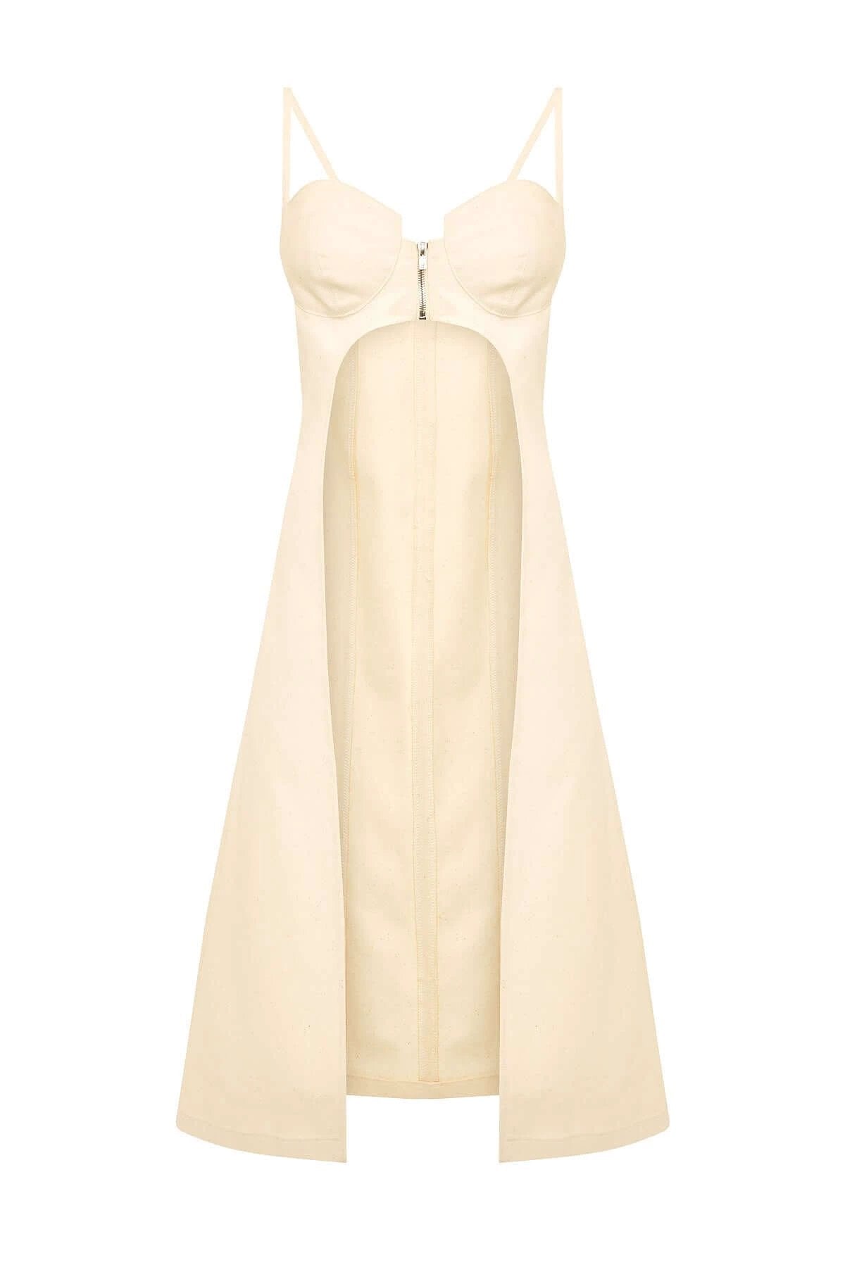 JENDUE Davidson Denim Dress - Stylish Strappy Midi Dress by Jendue