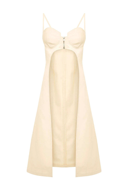 JENDUE Davidson Denim Dress - Stylish Strappy Midi Dress by Jendue