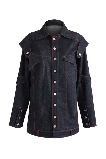 JENDUE Davidson Relaxed Fit Denim Jacket - Dark Wash by Jendue