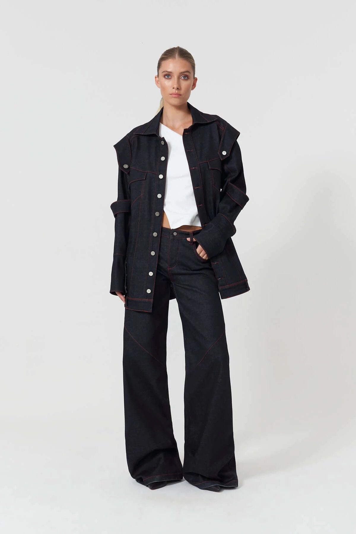 JENDUE Davidson Relaxed Fit Denim Jacket - Dark Wash by Jendue