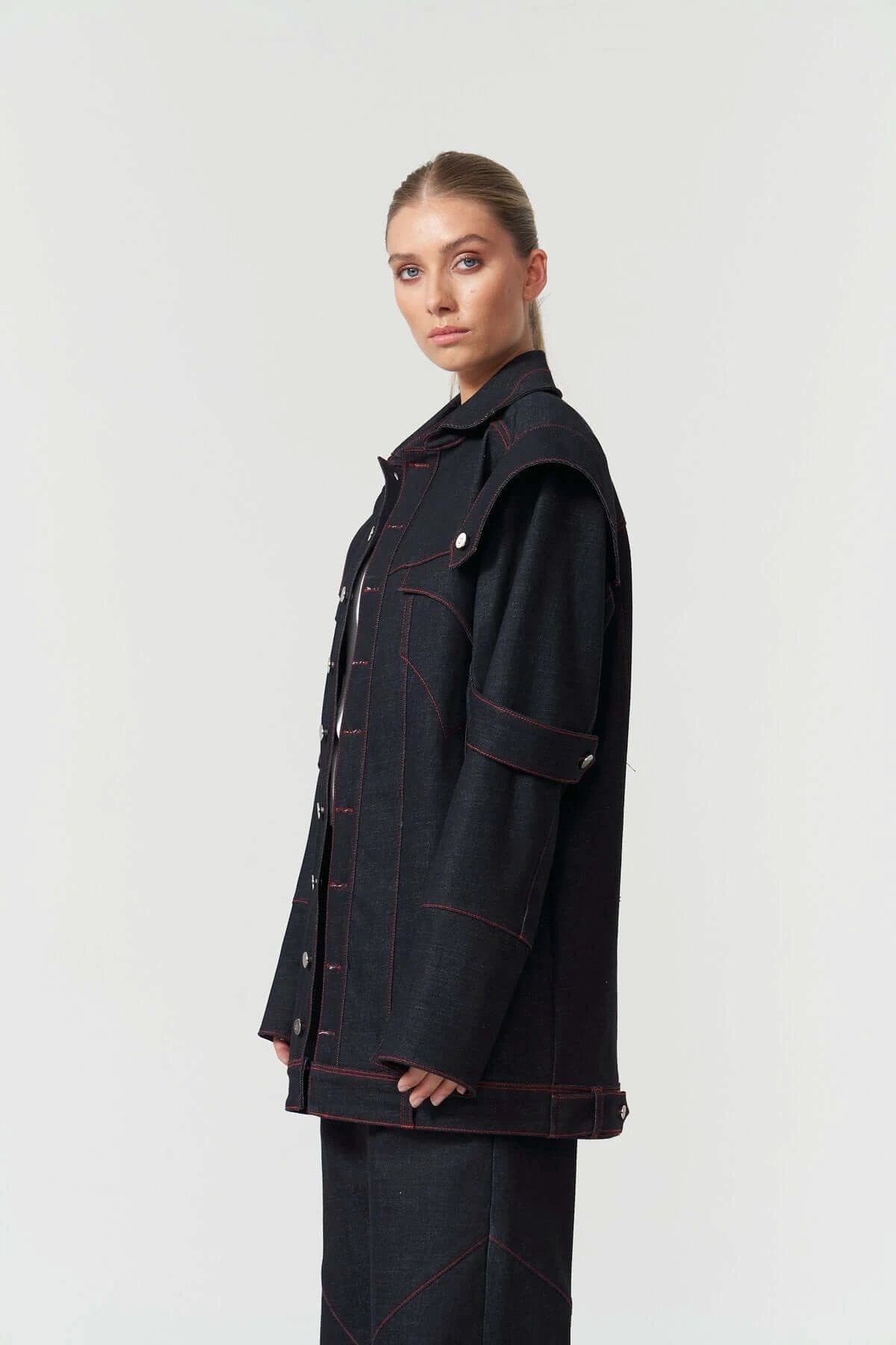 JENDUE Davidson Relaxed Fit Denim Jacket - Dark Wash by Jendue